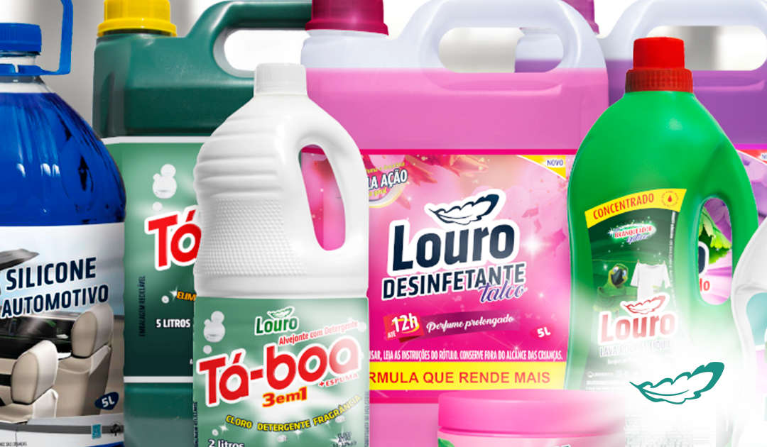 produtos de limpeza direto de fábrica - na imagem possui diversos produtos de limpeza da marca Louro